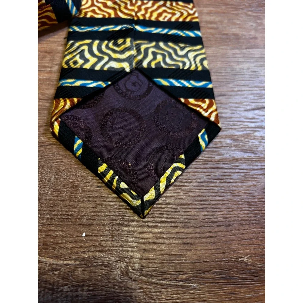 Muhammad Ali‎ Signature Collection Tie Black Gold Silk Excellent Wearable Art